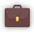 A brown briefcase is shown on the black background.